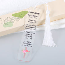 Load image into Gallery viewer, Inspirational Christian Bookmark Gifts for Women Bible Verse Acrylic Bookmark for Girls Daughter Sister Christmas Stocking Stuffer Birthday Baptism Religious Church Gifts for Female Friend Book Lover
