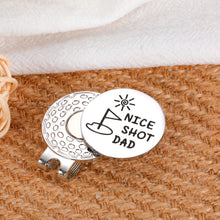 Load image into Gallery viewer, Fathers Day Dad Gifts from Daughter Son Wife, Golf Accessories for Men Dad, Father&#39;s Day Golf Gifts for Husband Grandpa, Retirement Gifts for Men Bonus Dad, Nice Shot Dad Golf Ball Marker Hat Clip
