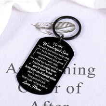 Load image into Gallery viewer, Christmas Gifts for Teen Boys Son, Stocking Stuffers Inspirational Keychain for Son, Valentine&#39;s Day Gifts for Son from Mom, Birthday Gifts for Son in Law Stepson, Graduation Gift for Him Son from Mom
