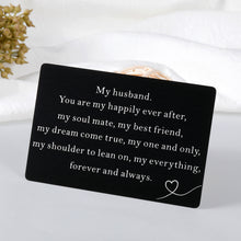 Load image into Gallery viewer, Husband Birthday Christmas Gifts for Him Men Wallet Card for Wedding Anniversary Valentines Fathers Day Present for Husband Boyfriend from Wife Girlfriend Mens Stoking Stuffers You Are My Everything
