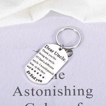 Load image into Gallery viewer, Family Uncle Gift Keychain for Him Mens Birthday Stocking Stuffers Christmas Gifts for New First Time Uncle Funcle from Brother Sister Niece Nephew Kids to Uncles Guncles Fathers Day Keyring

