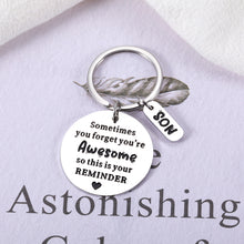 Load image into Gallery viewer, Christmas Stocking Stuffers for Teen Boys Gifts, Inspirational Keychain for Son, Valentine&#39;s Day Gifts for Son from Mom, Birthday Gifts for Son in Law Adults, Graduation Gift for Son from Dad
