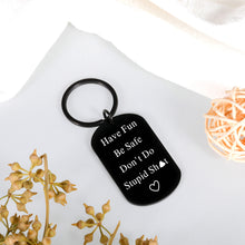 Load image into Gallery viewer, Christmas Gifts for Son from Mom,Stocking Stuffer for Teen Boy Girl, Funny Birthday Gift for Teenager Daughter,Valentines Day Graduation Gift for Step Son in Law,Don&#39;t Do Stupid Keychain for Women Men
