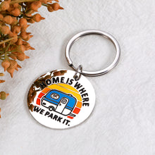 Load image into Gallery viewer, Camping Keychain 2 Pack RV Gifts Accessories for Men Women Camper Keychain for Travel Trailers Camping Gift for Couples RV Key Chain Camper Lover Gift Husband Wife Dad Mom Birthday Christmas Present
