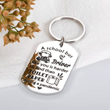 Load image into Gallery viewer, Funny Bus Driver Appreciation Gifts Keychain for Women Men School Bus Driver Day Retirement Christmas Gifts for Bus Driver End of Year Back to School Pandemic Gift for Son Daughters School Bus Driver

