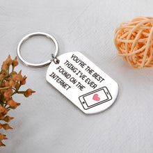 Load image into Gallery viewer, Christmas Gift for Boyfriend Funny 1 Year Gifts for Girlfriend Couple Anniversary Keychains for Him Her Birthday Valentine&#39;s Day Presents for Wife Husband Best Friends Keychain Cute Online Dating Gift
