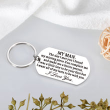 Load image into Gallery viewer, Anniversary Gift Keychain for Boyfriend Husband Valentine Birthday Christmas Gift for Men Hubby from Girlfriend Wife Engagement Wedding Present for Fiance Bridegroom Stocking Stuffer for Him
