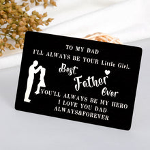 Load image into Gallery viewer, Best Dad Ever Wallet Card Christmas Birthday Gifts for Dad from Daughter Teen Girls to Daddy Papa Valentines Fathers Day Stocking Stuffers Gifts for Husband Step Dad Bonus Dad Father Daughter Gifts
