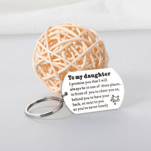 Load image into Gallery viewer, Daughter Teen Girl Gifts Keychain for Kids Valentines Christmas Birthday Gifts for Teen Girls from Mom Dad to Step Daughter in Law Wedding Graduation Family Gifts for Daughter from Mothers Day Keyring

