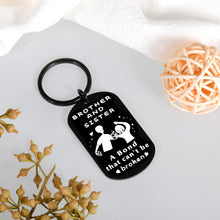 Load image into Gallery viewer, Brother and Sister Keychain Gifts for Christmas Stocking Stuffers Gifts for Brother from Sister Siblings Birthday Graduation Wedding Gifts for Brother Sister in Law Gifts for Big Brother Little Sister
