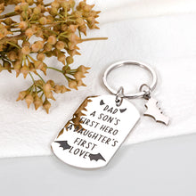 Load image into Gallery viewer, Dad Keychain Gifts from Daughter Son Kids to Dad Birthday Christmas Gifts for Dad Father Day Valentine Gifts for Husband from Wife New Dad to
