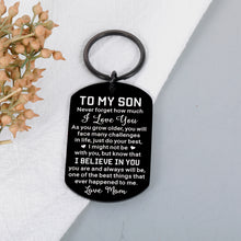 Load image into Gallery viewer, Christmas Stocking Stuffer for Teen Boys, Inspirational Keychain Gifts for Son from Mom, Valentine&#39;s Day Gifts for College Son, Graduation Gifts for Son from Mom, Birthday Gifts for Son in Law Adult
