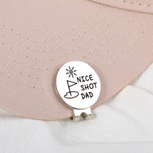 Load image into Gallery viewer, Fathers Day Dad Gifts from Daughter Son Wife, Golf Accessories for Men Dad, Father&#39;s Day Golf Gifts for Husband Grandpa, Retirement Gifts for Men Bonus Dad, Nice Shot Dad Golf Ball Marker Hat Clip
