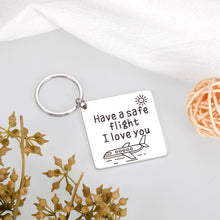 Load image into Gallery viewer, Fly Safe Keychain I Love You Gifts for Him Her Pilot Dad Husband Boyfriend Gifts from Girlfriend Gifts for Flight Attendant Mom Girlfriend Wife Birthday Christmas Gifts for Women Men Stocking Stuffers
