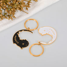 Load image into Gallery viewer, Matching Couple Gifts Keychain for Him Her Husband Boyfriend Birthday Gifts for Girlfriend Stocking Stuffers Christmas Gifts Wedding Engagement Gifts for Couples Bride Groom Cat Lover Keyrings
