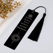 Load image into Gallery viewer, Bookmarks for Women Men Kids, Inspirational Gifts for Women Book Lovers, Teen Girl Boy Gifts, Birthday Gifts for Men, Graduation Gifts for Him Her, Two-Sided Stainless Steel Book Mark Black Tassel
