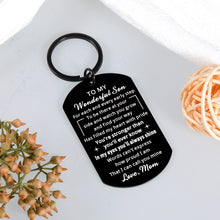 Load image into Gallery viewer, Christmas Gifts for Teen Boys Son, Stocking Stuffers Inspirational Keychain for Son, Valentine&#39;s Day Gifts for Son from Mom, Birthday Gifts for Son in Law Stepson, Graduation Gift for Him Son from Mom
