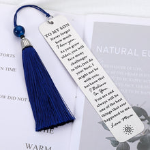 Load image into Gallery viewer, Christmas Stocking Stuffers for Son from Mom, Inspirational Bookmark Gifts for Teen Boys, Birthday Gifts for Son in Law, Graduation Gifts for Son from Mother, Valentine&#39;s Day Gifts for Step Son Adult
