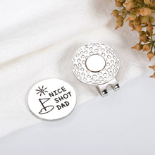 Load image into Gallery viewer, Fathers Day Dad Gifts from Daughter Son Wife, Golf Accessories for Men Dad, Father&#39;s Day Golf Gifts for Husband Grandpa, Retirement Gifts for Men Bonus Dad, Nice Shot Dad Golf Ball Marker Hat Clip
