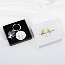 Load image into Gallery viewer, Fathers Day Birthday Gifts Keychain for Dad Men Valentines Day Christmas Gifts for Dad Papa Step Father in Law from Girls Kids Step Daughter to Daddy Father and Daughter Never Truly Part Present
