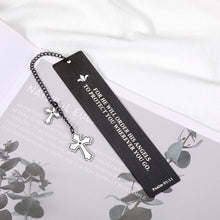 Load image into Gallery viewer, Holy Bible Bookmarks with Cross Chain for Christian Book Marks Gifts for Women Men Religious Bible Verses Bookmarks for Friends Birthday Christmas Catholic Gifts Stocking Stuffers Faith Charms

