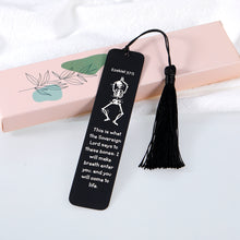 Load image into Gallery viewer, Funny Skull Skeleton Bible Verse Bookmark for Book Lover Christmas Stocking Stuffer Gift for Teen Boy Girl Son Daughter Christian Scripture Gifts for Women Men Friends Birthday Present Double Side
