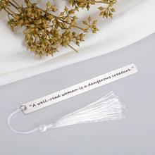 Load image into Gallery viewer, Book Lover Appreciation Gifts for Women Female Friend Bookmark with Tassel for Book Lovers Teacher Boss Lady Her Birthday Christmas Gifts for Book Reader Bookworms A Well Read Woman Stocking Stuffers
