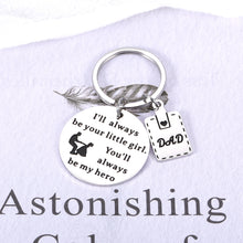 Load image into Gallery viewer, Fathers Day Gift Keychain for Dad Step Father in Law from Kids Daughter Dad Birthday Christmas Gifts for Men Him Papa Valentines Thanksgiving Present from Girls to Daddy Stepdad Keyring
