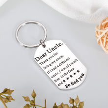 Load image into Gallery viewer, Family Uncle Gift Keychain for Him Mens Birthday Stocking Stuffers Christmas Gifts for New First Time Uncle Funcle from Brother Sister Niece Nephew Kids to Uncles Guncles Fathers Day Keyring
