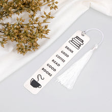 Load image into Gallery viewer, Book Lovers Gifts Book Mark with Tassel for Book Lovers Coffee Lovers Bookmarks for Women Men Best Friends Teacher Daughter Bookworms Book Readers Birthday Christmas Book Club Gifts Stocking Stuffers
