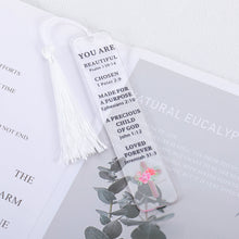 Load image into Gallery viewer, Inspirational Christian Bookmark Gifts for Women Bible Verse Acrylic Bookmark for Girls Daughter Sister Christmas Stocking Stuffer Birthday Baptism Religious Church Gifts for Female Friend Book Lover
