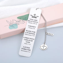 Load image into Gallery viewer, Inspirational Christian Bookmark Gifts for Women Bible Verse Bookmark for Girl Daughter Christmas Stocking Stuffers Birthday Gift for Female Friend Sister Book Lover Baptism Religious Church Bulk Gift
