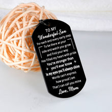 Load image into Gallery viewer, Christmas Gifts for Teen Boys Son, Stocking Stuffers Inspirational Keychain for Son, Valentine&#39;s Day Gifts for Son from Mom, Birthday Gifts for Son in Law Stepson, Graduation Gift for Him Son from Mom
