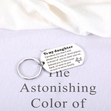 Load image into Gallery viewer, Daughter Teen Girl Gifts Keychain for Kids Valentines Christmas Birthday Gifts for Teen Girls from Mom Dad to Step Daughter in Law Wedding Graduation Family Gifts for Daughter from Mothers Day Keyring
