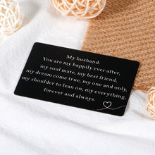 Load image into Gallery viewer, Husband Birthday Christmas Gifts for Him Men Wallet Card for Wedding Anniversary Valentines Fathers Day Present for Husband Boyfriend from Wife Girlfriend Mens Stoking Stuffers You Are My Everything
