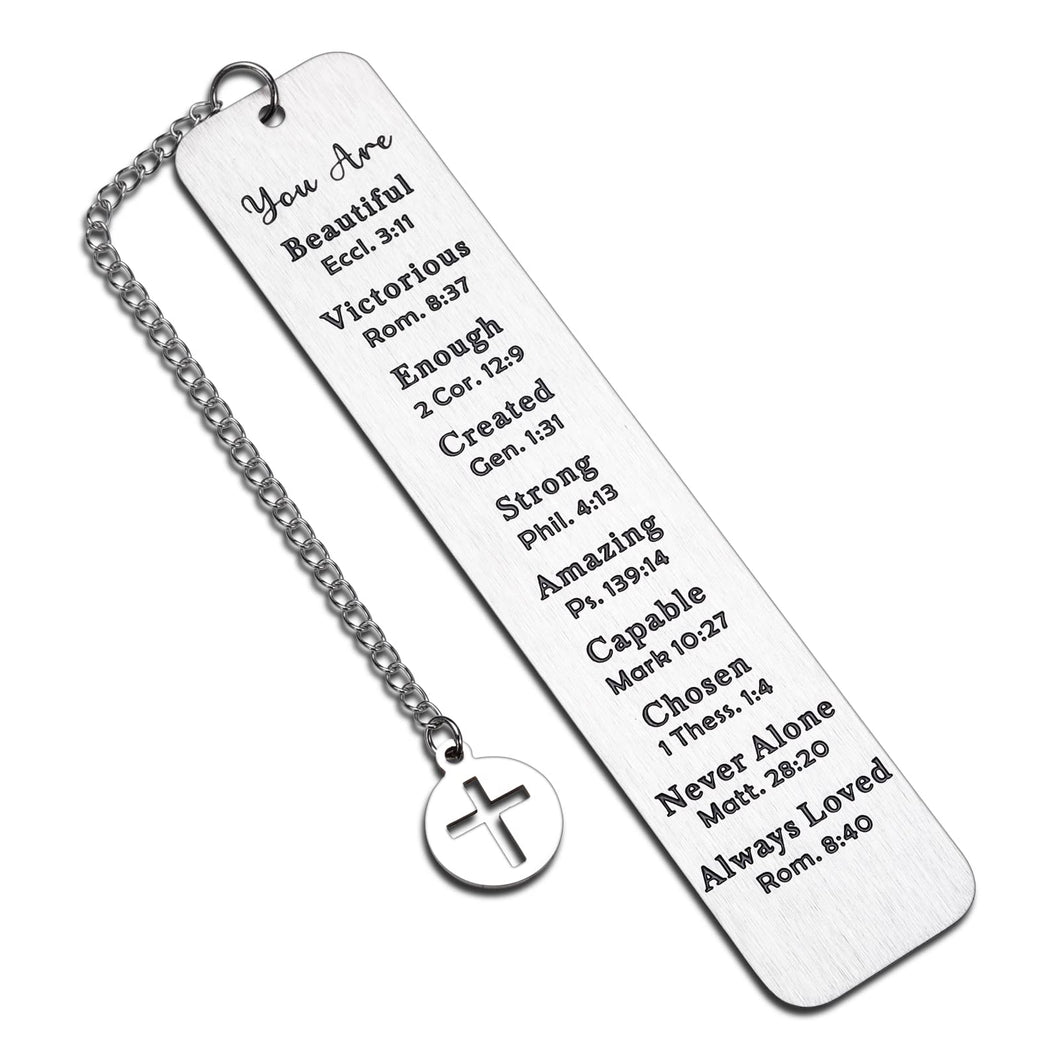 Inspirational Bookmark Christian Gifts for Women Men, Bible Verse Bookmark for Kids Teens Book Lovers, Religious Church Gift for Friend Female,Birthday Christmas Stocking Stuffers for Her Him Girl Boy