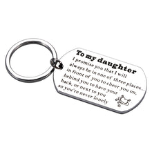 Load image into Gallery viewer, Daughter Teen Girl Gifts Keychain for Kids Valentines Christmas Birthday Gifts for Teen Girls from Mom Dad to Step Daughter in Law Wedding Graduation Family Gifts for Daughter from Mothers Day Keyring
