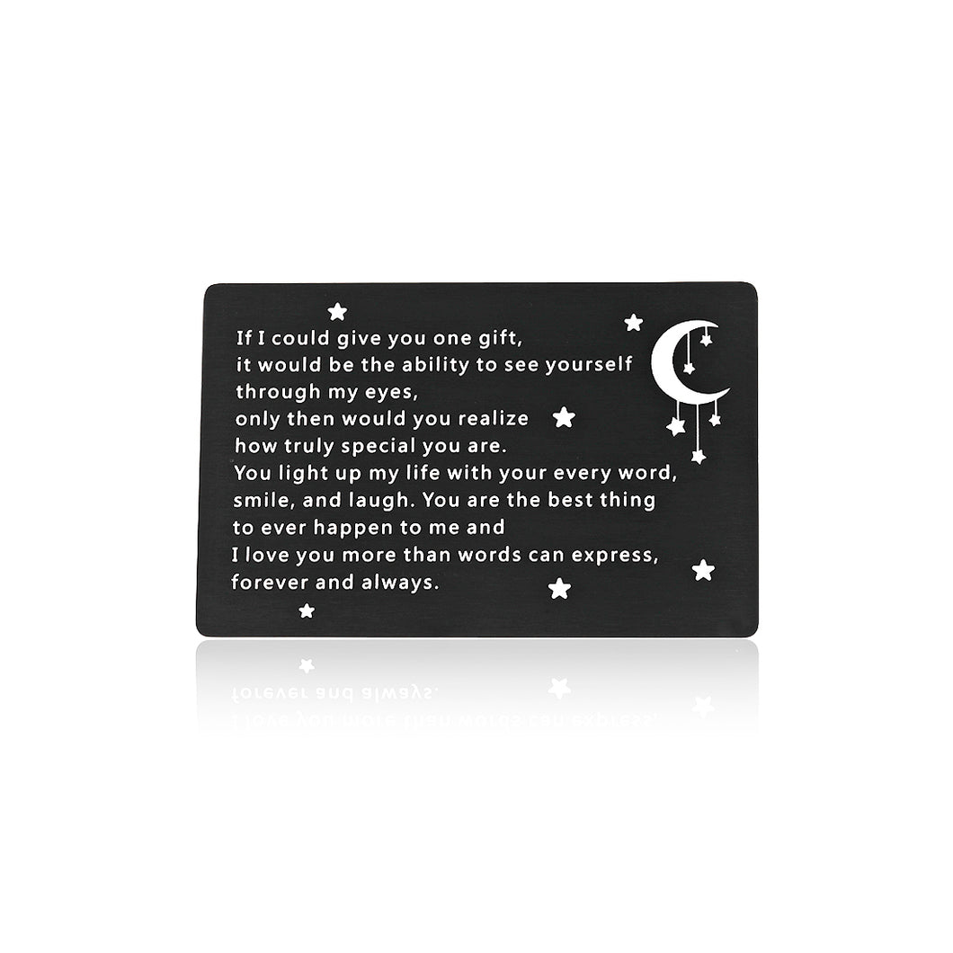 Gifts for Husband Boyfriend Him Her Engraved Wallet Insert for Anniversary Husband Birthday Card Gifts for Boyfriend Hubby Gifts from Girlfriend Wife Valentines Day Metal Wallet Card Stocking Stuffers