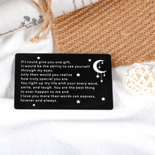Load image into Gallery viewer, Gifts for Husband Boyfriend Him Her Engraved Wallet Insert for Anniversary Husband Birthday Card Gifts for Boyfriend Hubby Gifts from Girlfriend Wife Valentines Day Metal Wallet Card Stocking Stuffers
