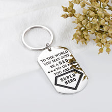 Load image into Gallery viewer, Birthday Anniversary Gift for Him Men Dad Keychain from Her Son Daughter to Daddy Papa Fathers Day Christmas Gifts for Husband Step Father in Law from Wife Kids Valentines Family Gifts Present
