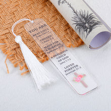 Load image into Gallery viewer, Inspirational Christian Bookmark Gifts for Women Bible Verse Acrylic Bookmark for Girls Daughter Sister Christmas Stocking Stuffer Birthday Baptism Religious Church Gifts for Female Friend Book Lover
