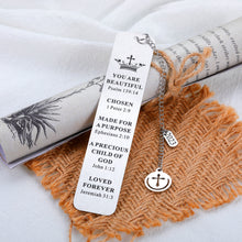 Load image into Gallery viewer, Inspirational Christian Bookmark Gifts for Women Bible Verse Bookmark for Girl Daughter Christmas Stocking Stuffers Birthday Gift for Female Friend Sister Book Lover Baptism Religious Church Bulk Gift
