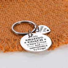 Load image into Gallery viewer, Coach Christmas Gift Cheer Coach Appreciation Gift Football Soccer Volleyball Baseball Coach Keychain for Men Women Thank You Coach Birthday Present Thanksgiving Retirement Gift for Coach Gift Bulk
