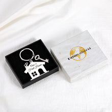 Load image into Gallery viewer, Christmas Gift for Husband Wife Stocking Stuffer Our First Home Keychain Housewarming Gift for Women Men First Home Keyring for Couple Daughter Son New House Key Chain for Family Moving Home Gift 2PCS
