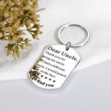 Load image into Gallery viewer, Family Uncle Gift Keychain for Him Mens Birthday Stocking Stuffers Christmas Gifts for New First Time Uncle Funcle from Brother Sister Niece Nephew Kids to Uncles Guncles Fathers Day Keyring
