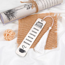 Load image into Gallery viewer, Book Lovers Gifts Book Mark with Tassel for Book Lovers Coffee Lovers Bookmarks for Women Men Best Friends Teacher Daughter Bookworms Book Readers Birthday Christmas Book Club Gifts Stocking Stuffers
