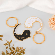 Load image into Gallery viewer, Matching Couple Gifts Keychain for Him Her Husband Boyfriend Birthday Gifts for Girlfriend Stocking Stuffers Christmas Gifts Wedding Engagement Gifts for Couples Bride Groom Cat Lover Keyrings
