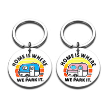 Load image into Gallery viewer, Camping Keychain 2 Pack RV Gifts Accessories for Men Women Camper Keychain for Travel Trailers Camping Gift for Couples RV Key Chain Camper Lover Gift Husband Wife Dad Mom Birthday Christmas Present
