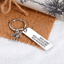 Load image into Gallery viewer, Housewarming Gifts for New House Apartment First Home Essentials Keychain for New Couples Homeowner Newlywed Gifts Ideas for Women Men Going Moving Away Gifts for Best Friends Neighbors New Adventure
