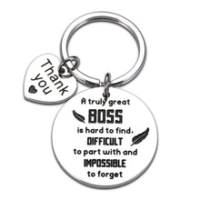 Load image into Gallery viewer, Boss Gifts for Men Women Birthday Christmas Key Chain for Boss Day Gifts for Leaders Employers Mentor Thank You Farewell Going Away Retirement Gifts for Boss Female Male from Coworkers Office Jewelry
